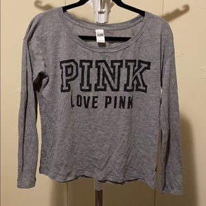 PINK Grey Long-Sleeve